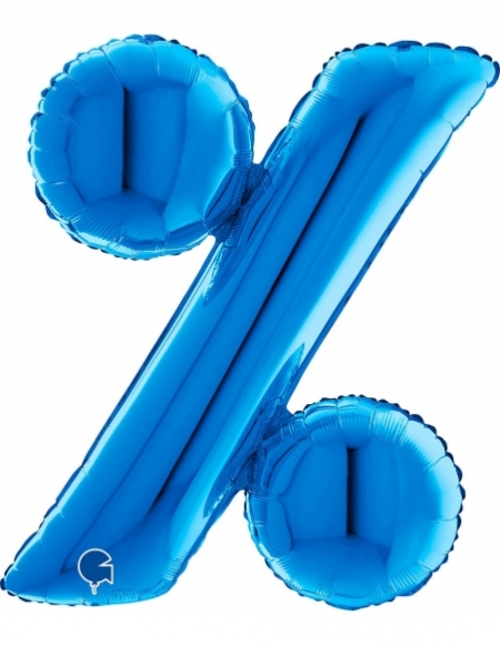 Globo Letra Simbolo Porcentaje Azul 100cm