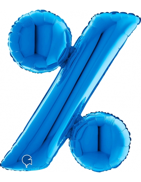 Globo Letra Simbolo Porcentaje Azul 100cm