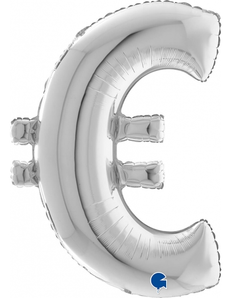 Globo Letra Simbolo Euro Plata 100cm