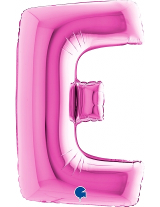 Globo Letra E de 100cm Rosa Hot - Foil Poliamida - G241F