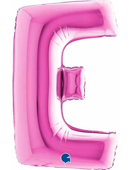 Globo Letra E de 100cm Rosa Hot - Foil Poliamida - G241F