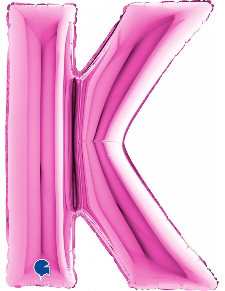 Globo Letra K de 100cm Rosa Hot - Foil Poliamida - G301F