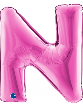 Globo Letra N de 100cm Rosa Hot - Foil Poliamida - G331F