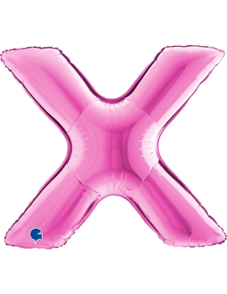 Globo Letra X de 100cm Rosa Hot - Foil Poliamida - G431F