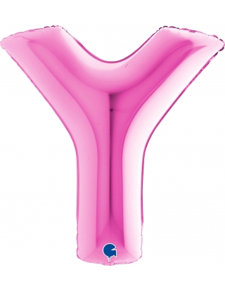 Globo Letra Y  de 100cm Rosa Hot - Foil Poliamida - G441F
