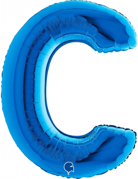 Globo Letra C de 100cm Azul - Foil Poliamida - G220B