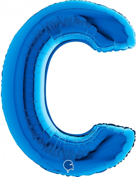 Globo Letra C de 100cm Azul - Foil Poliamida - G220B