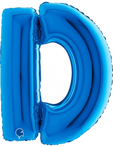 Globo Letra D de 100cm Azul - Foil Poliamida - G230B