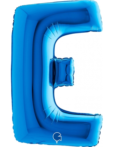 Globo Letra E de 100cm Azul - Foil Poliamida - G240B