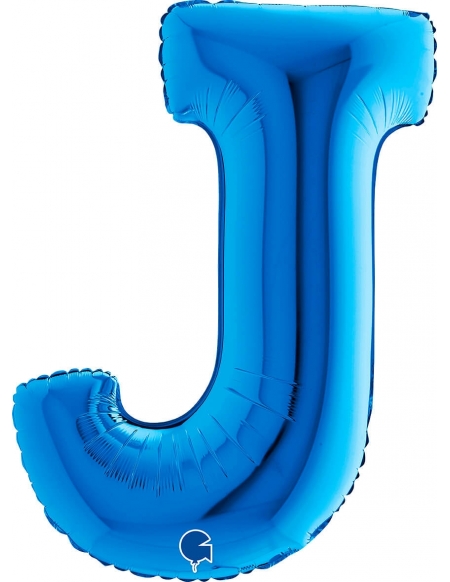 Globo Letra J de 100cm Azul - Foil Poliamida - G290B