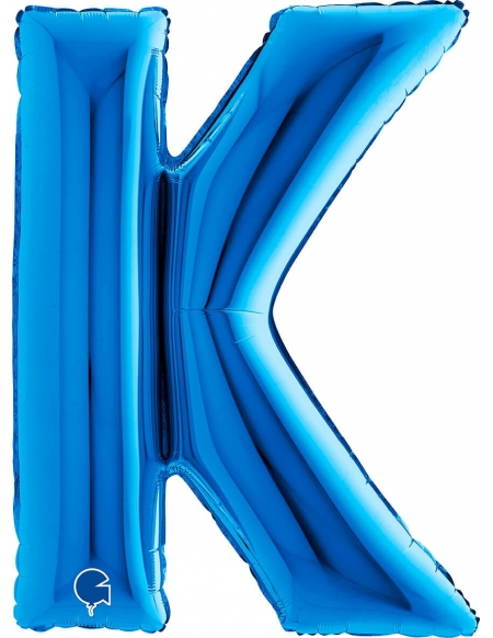 Globo Letra K de 100cm Azul - Foil Poliamida - G300B