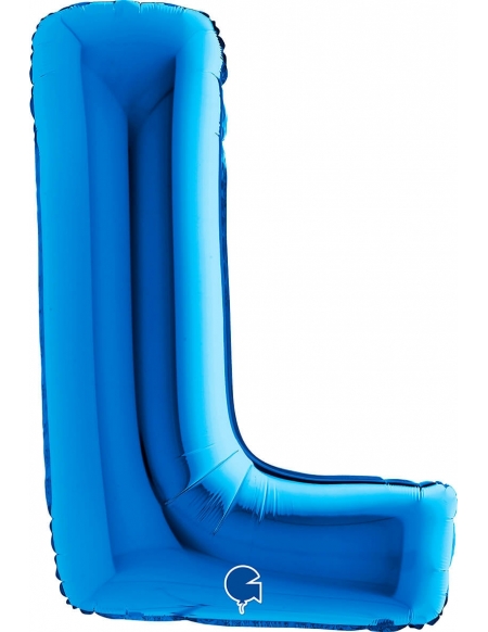 Globo Letra L de 100cm Azul - Foil Poliamida - G310B