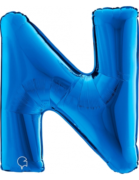 Globo Letra N de 100cm Azul - Foil Poliamida - G330B