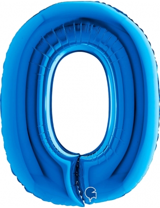 Globo Letra O de 100cm Azul - Foil Poliamida - G340B