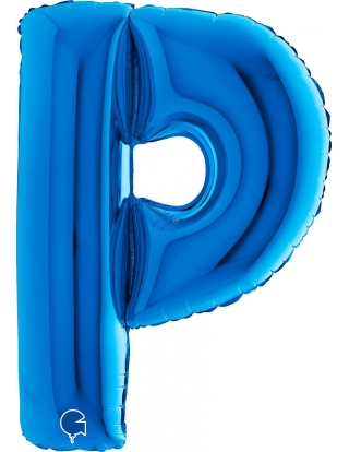 Globo Letra P de 100cm Azul - Foil Poliamida - G350B