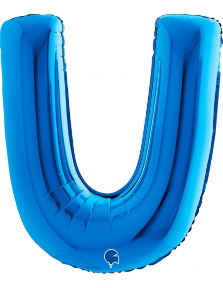 Globo Letra U de 100cm Azul - Foil Poliamida - G400B