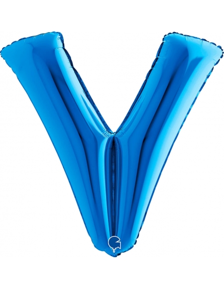 Globo Letra V de 100cm Azul - Foil Poliamida - G410B