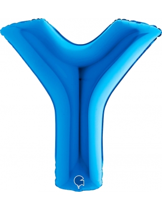 Globo Letra Y  de 100cm Azul - Foil Poliamida - G440B