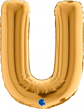 Globo Letra U de 36cm Oro - Foil Poliamida - G14402G