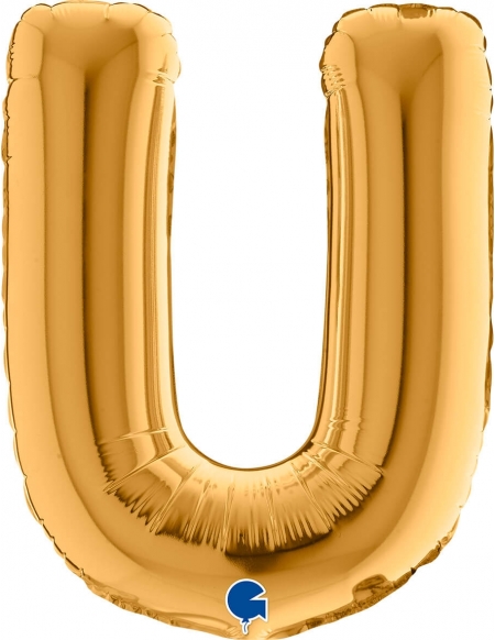 Globo Letra U de 36cm Oro - Foil Poliamida - G14402G