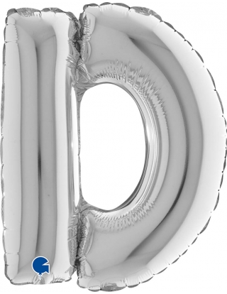 Globo Letra D de 36cm Plata - Foil Poliamida - G14239S