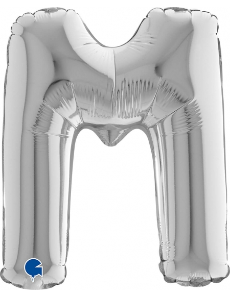 Globo Letra M de 36cm Plata - Foil Poliamida - G14329S