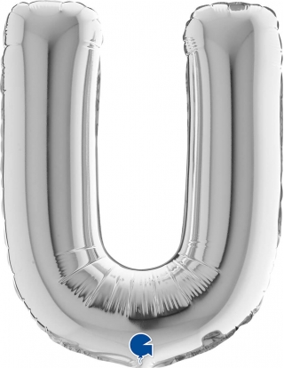 Globo Letra U de 36cm Plata - Foil Poliamida - G14409S
