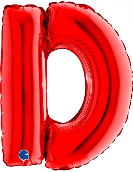 Globo Letra D de 36cm Roja - Foil Poliamida - G14238R