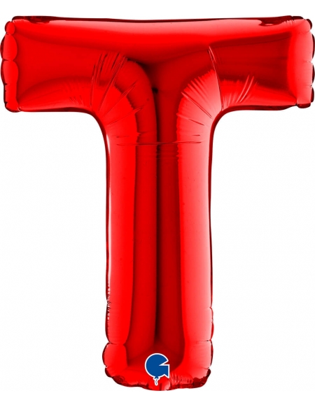 Globo Letra T de 36cm Roja - Foil Poliamida - G14398R