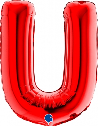 Globo Letra U de 36cm Roja - Foil Poliamida - G14408R