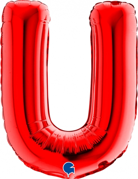 Globo Letra U de 36cm Roja - Foil Poliamida - G14408R