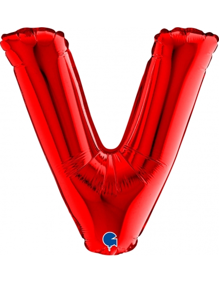 Globo Letra V de 36cm Roja - Foil Poliamida - G14418R