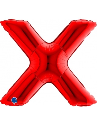 Globo Letra X de 36cm Roja - Foil Poliamida - G14438R
