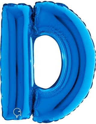 Globo Letra D de 36cm Azul - Foil Poliamida - G14230B