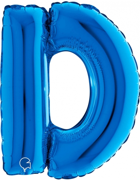 Globo Letra D de 36cm Azul - Foil Poliamida - G14230B