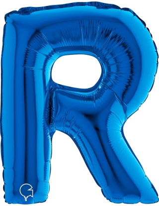 Globo Letra R de 36cm Azul - Foil Poliamida - G14370B
