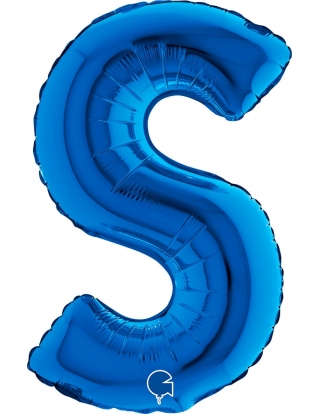 Globo Letra S de 36cm Azul - Foil Poliamida - G14380B