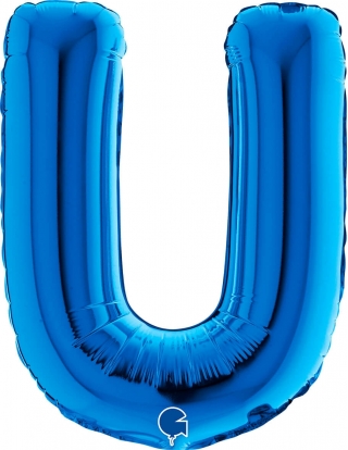 Globo Letra U de 36cm Azul - Foil Poliamida - G14400B