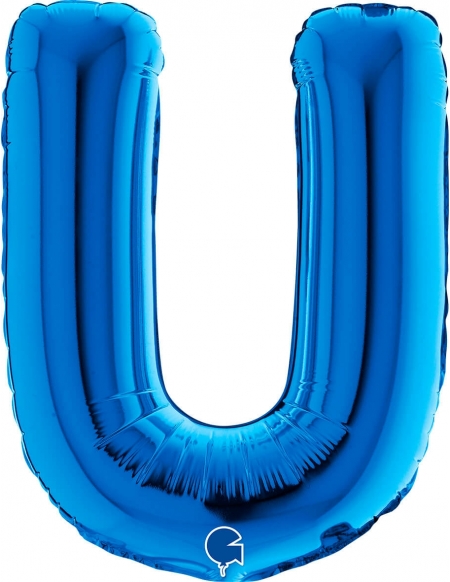 Globo Letra U de 36cm Azul - Foil Poliamida - G14400B