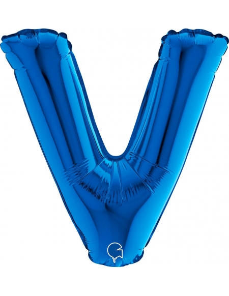 Globo Letra V de 36cm Azul - Foil Poliamida - G14410B