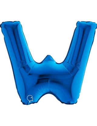 Globo Letra W  de 36cm Azul - Foil Poliamida - G14420B
