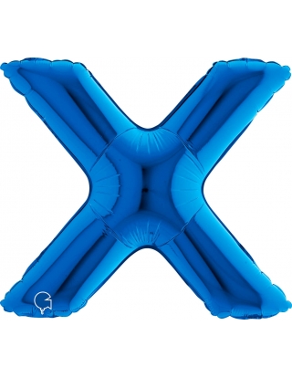 Globo Letra X de 36cm Azul - Foil Poliamida - G14430B