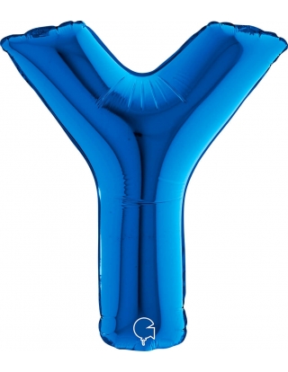 Globo Letra Y  de 36cm Azul - Foil Poliamida - G14440B