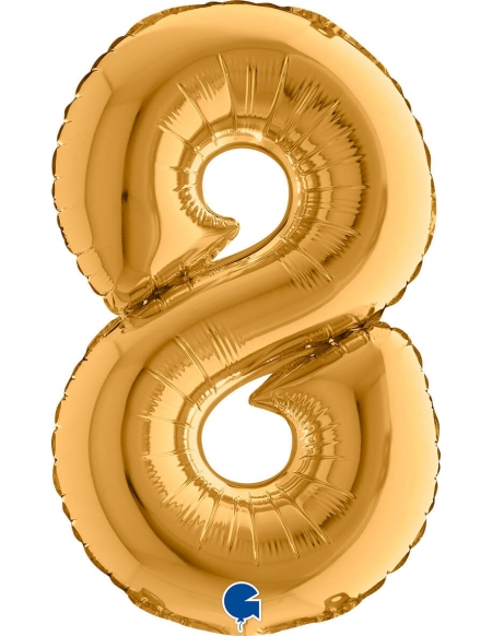 Globo Numero 8 de 36cm Oro - Foil Poliamida - G14028G