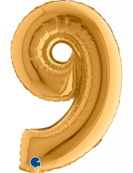 Globo Numero 9 de 36cm Oro - Foil Poliamida - G14029G