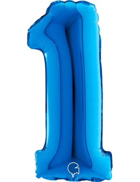 Globo Numero 1 de 36cm Azul - Foil Poliamida - G14001B