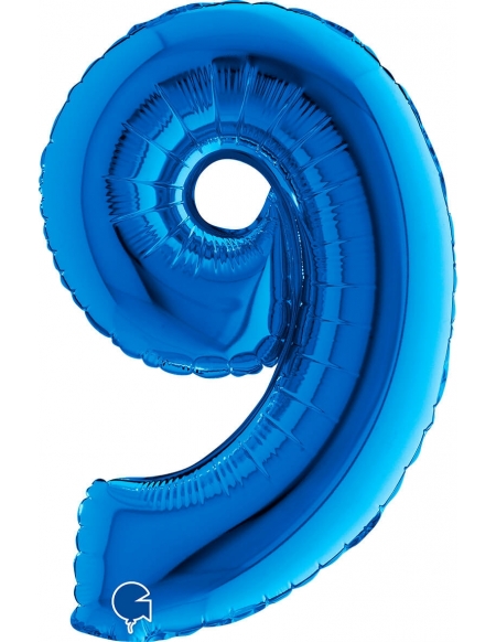Globo Numero 9 de 36cm Azul - Foil Poliamida - G14009B