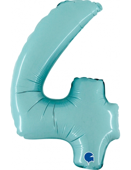 Globo Numero 4 de 36cm Azul Baby - Foil Poliamida - G14064PB