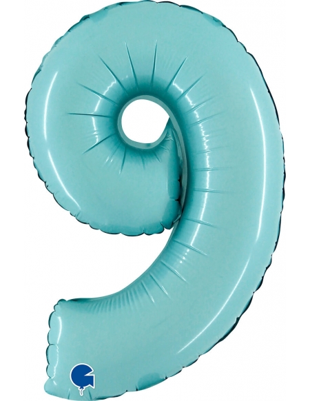 Globo Numero 9 de 36cm Azul Baby - Foil Poliamida - G14069PB