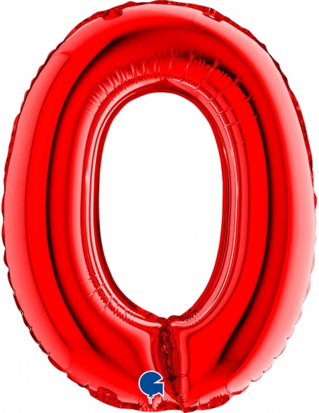 Globo Numero 0 de 36cm Rojo - Foil Poliamida - G14080R